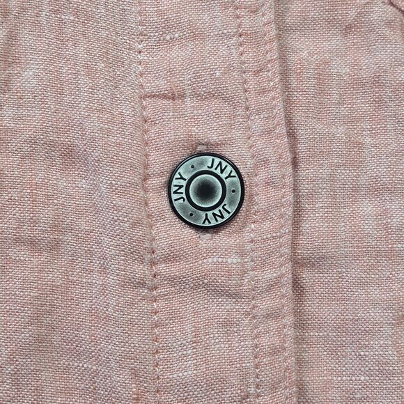 Jones New York Shacket 100% Linen Red Women's SZ S Lightweight Coastal Pockets - Picture 4 of 8